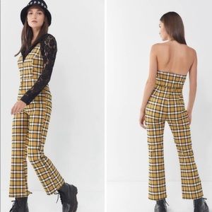 Urban outfitters NICo Yellow Plaid jumpsuit.
